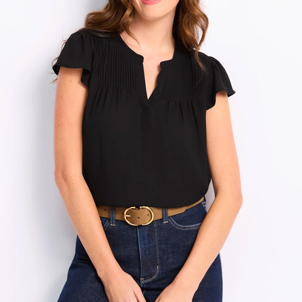 Liverpool Ruffle Sleeve Blouse Black X-Large